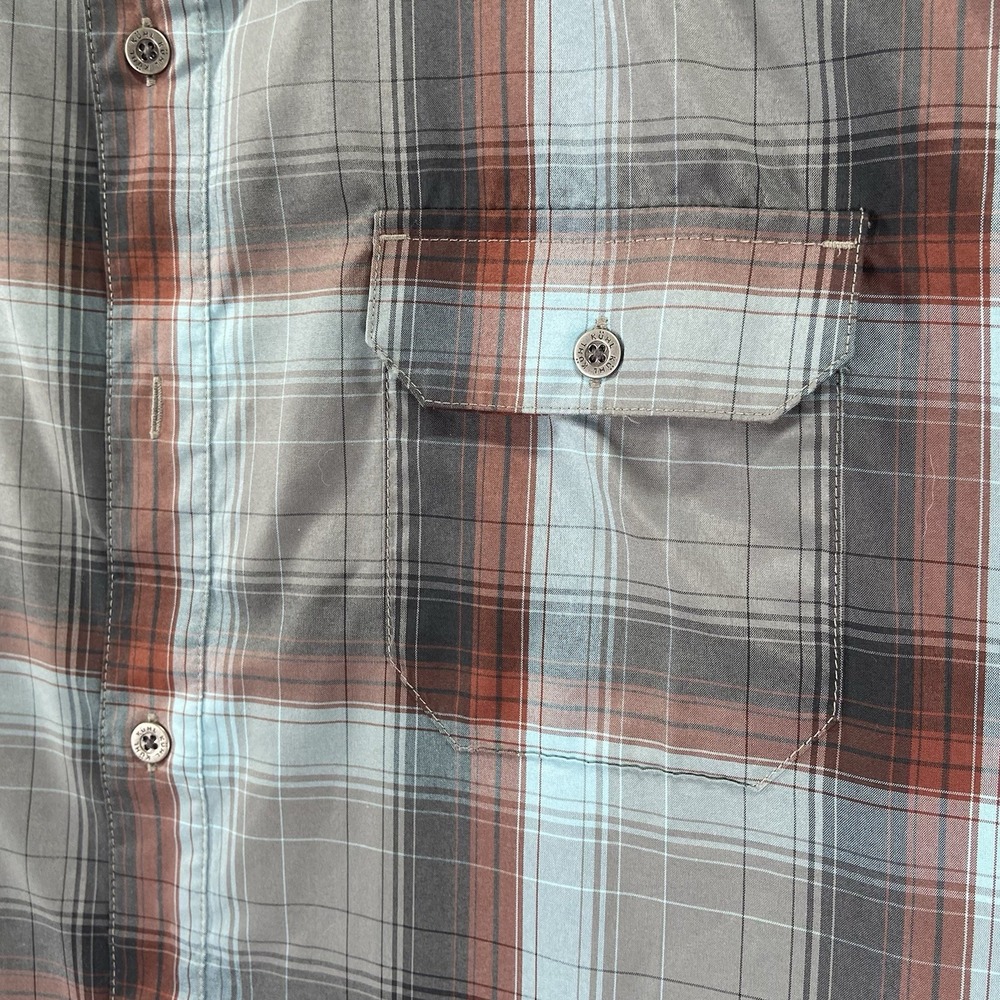 KUHL Shirt men's XL Button Up Response Short Sleeve Plaid Casual Outdoor *READ* - Picture 6 of 12